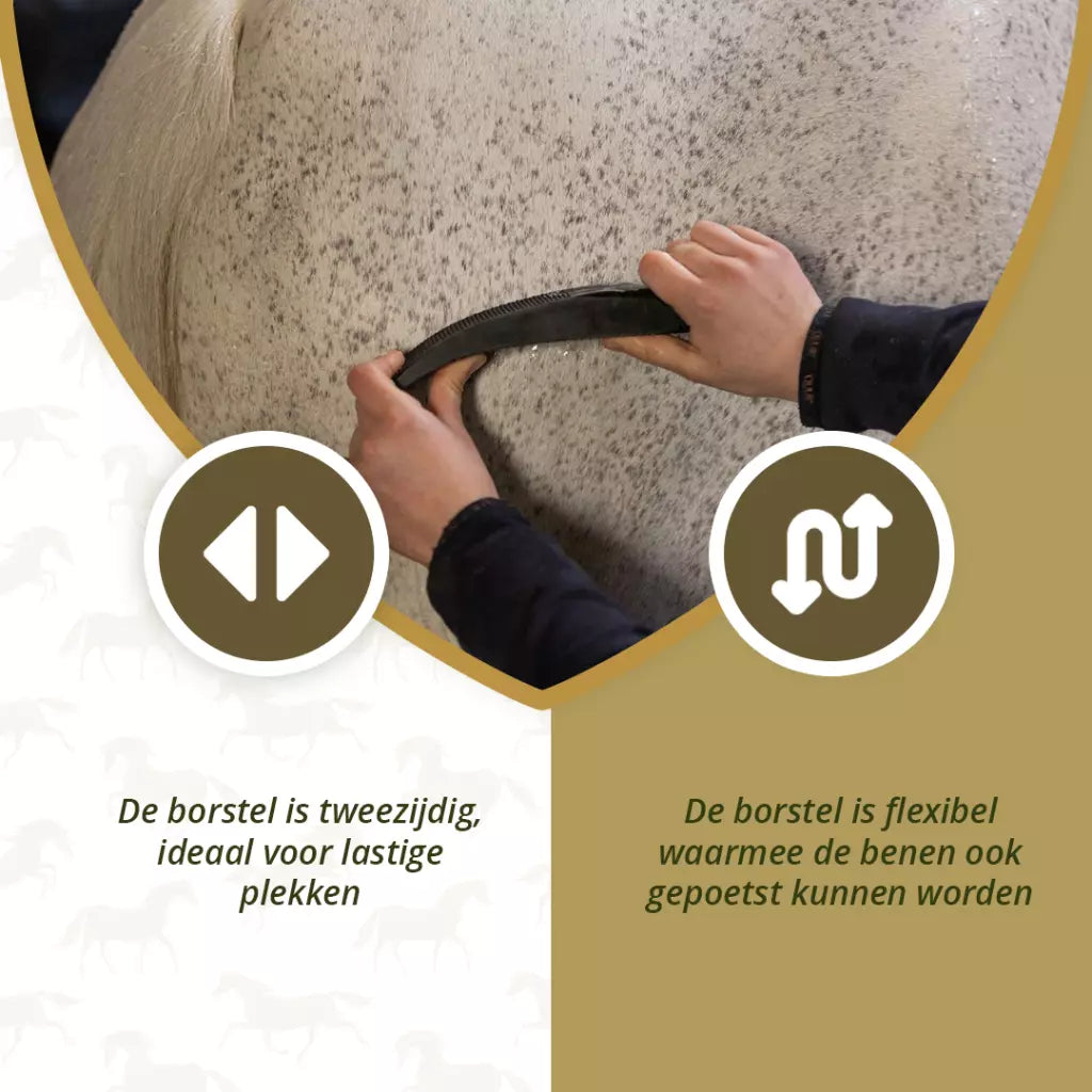 Excellent Horse Grooming Brush Medium zwart
