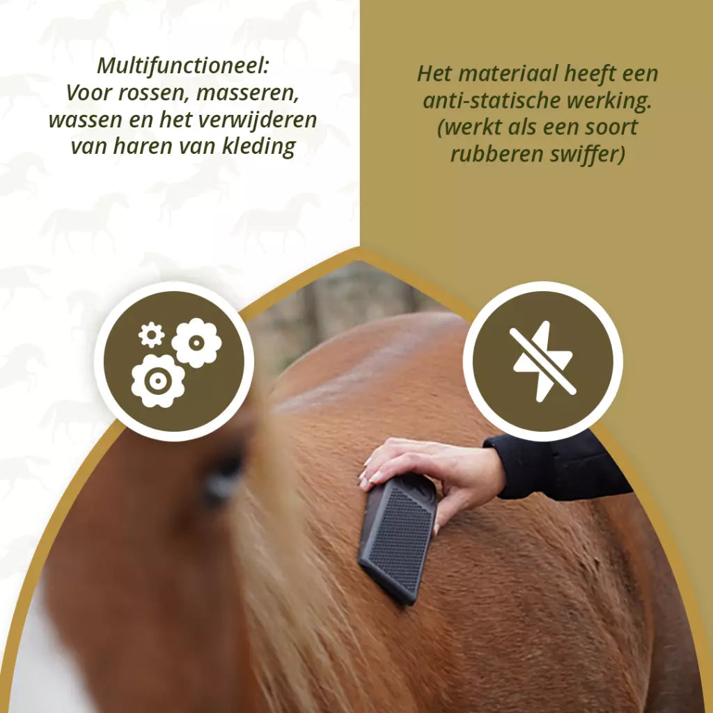 Excellent Horse Grooming Brush Medium zwart
