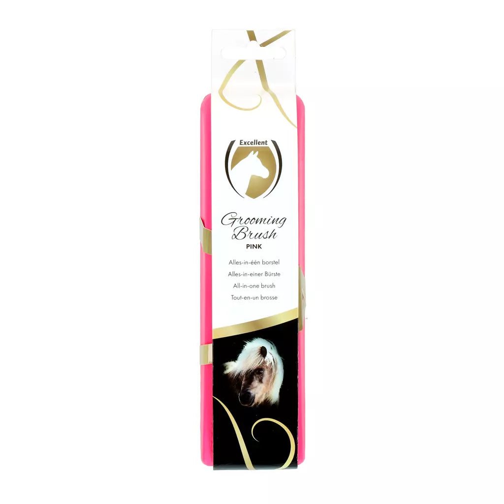 Excellent Horse Grooming Brush Medium roze
