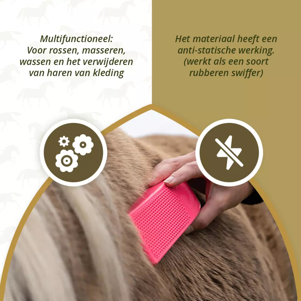 Excellent Horse Grooming Brush Medium roze
