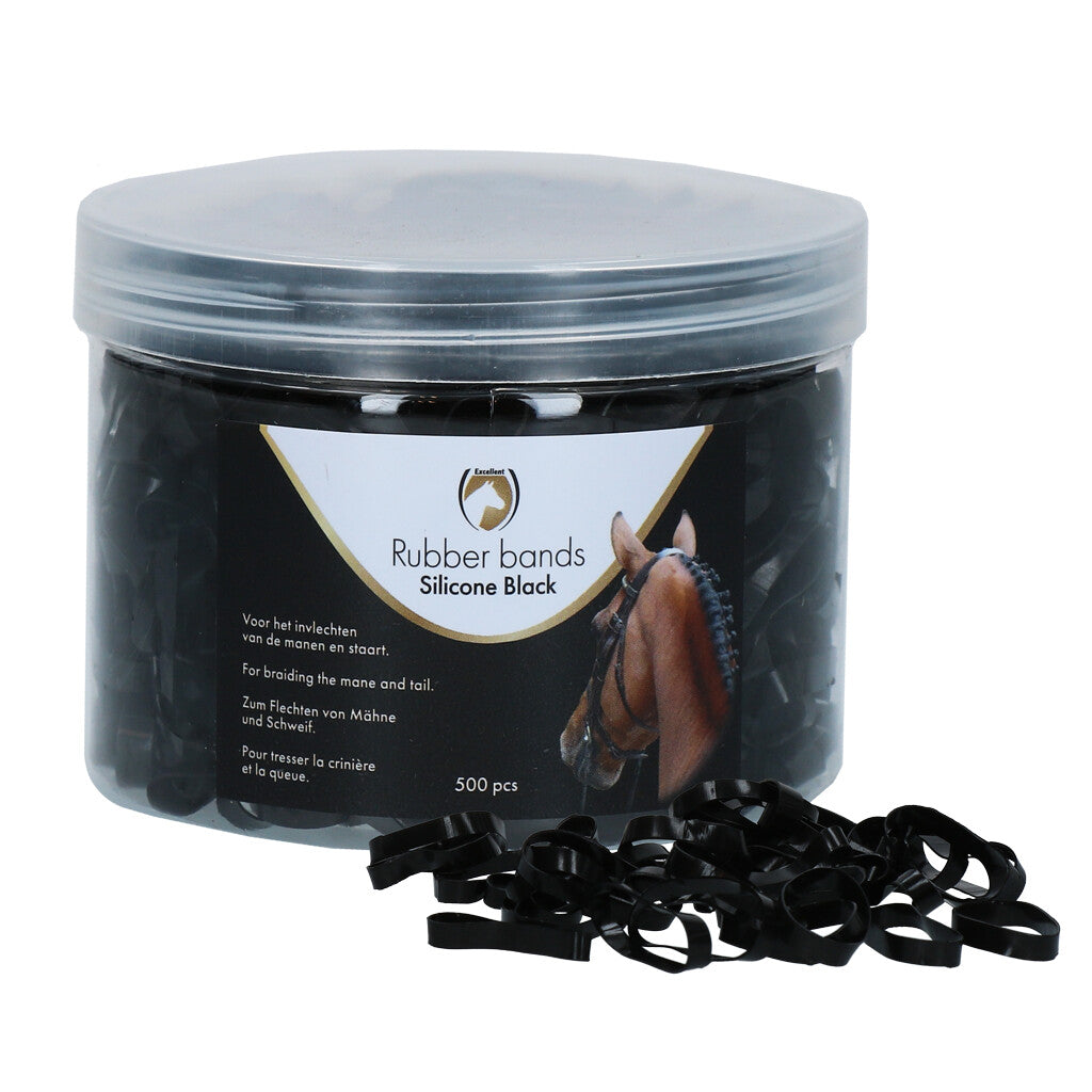 Excellent Brede elastiekjes Silicone Black