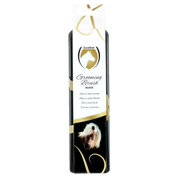 Bors0004e excellent horse grooming brush medium zwart